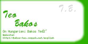 teo bakos business card